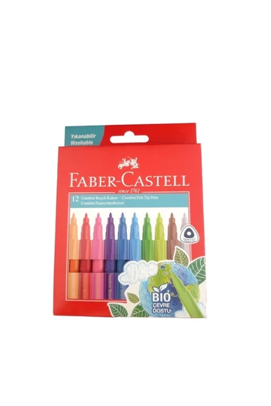 Faber Castell COMFORT KEÇELİ KALEM BIO PLASTİK GÖVDELİ 12 RENK ürün görseli 1