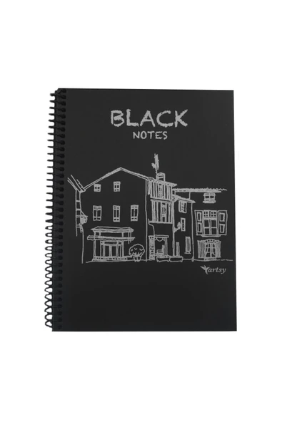 GÜRMAT 17x24 Siyah Yapraklı Defter Spiralli 40 Yaprak ürün görseli 1