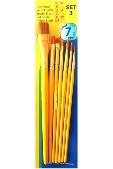 Fanart Academy 7'li Sentetik Kıl Fırça Seti Set 3 / 7500.S3 ürün görseli 1