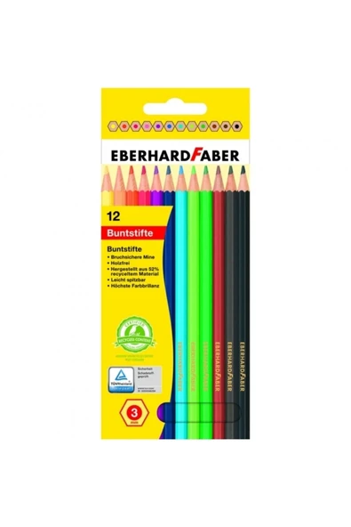 Eberhard Faber Buntstifte Kuru Boya 12 Renk Karton Kutu (514812) ürün görseli 1