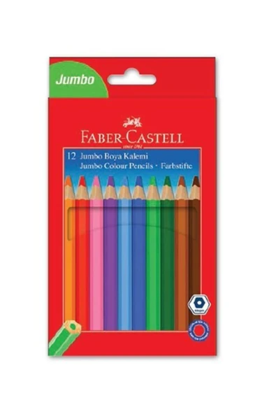 Faber Castell 12li Jumbo Kuru Boya 12 Renk ürün görseli 1
