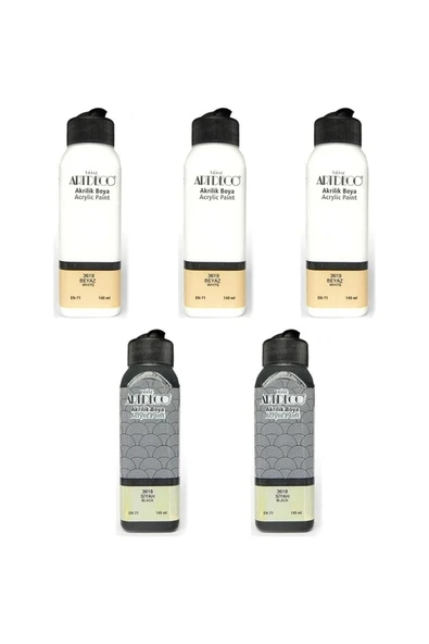 Artdeco Akrilik Boya 140 ml 3 Beyaz 2 Siyah ürün görseli 1