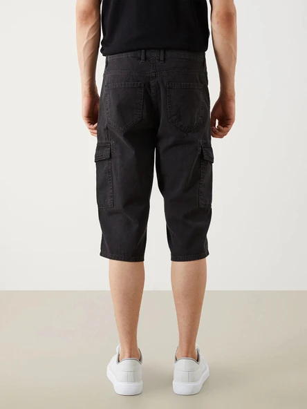 LCW Jeans Gri Erkek Kargo Jean Şort - Resim 4