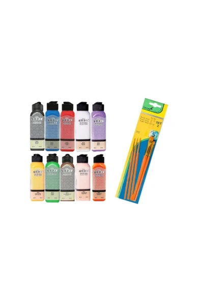 Artdeco Akrilik Boya 140 ml 10'li Set + Fanart 5'li Fırça Seti ürün görseli 1