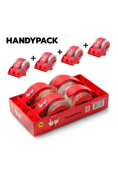 Ve-ge Vege Super Clear Koli Bandı Handy Pack Bant Makinalı 48X40 m 1.5 inch 4 Adet ürün görseli 1