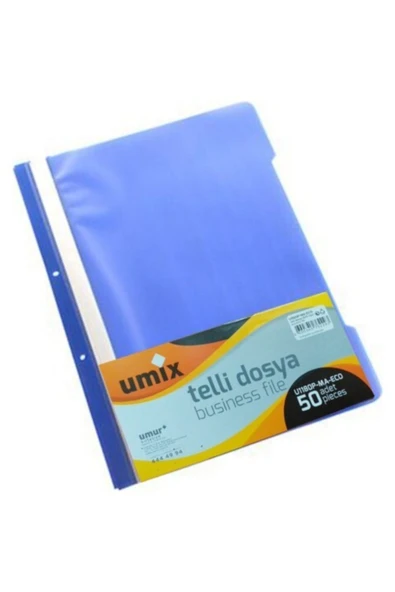 Umix A4 Telli Dosya 50'li Mavi 2'li Paket (100 Adet) ürün görseli 1