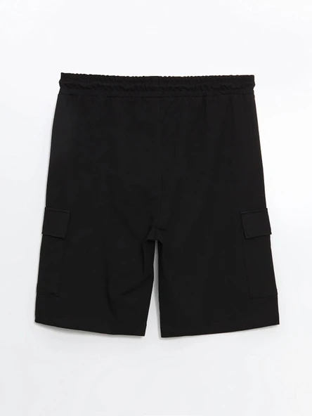 XSIDE Siyah Slim Fit Erkek Kargo Şort - Resim 6