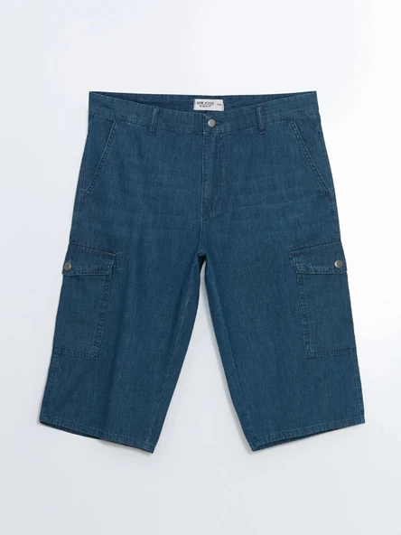 LCW Jeans Yeşil Standart Kalıp Erkek Jean Şort ürün görseli 1