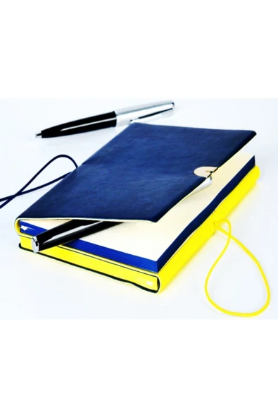 KESKİN COLOR Taraftar Defter Esnek Kapak. 180 D Açılabilir 11x16 50 Sf. Sarı/lacivert ürün görseli 1