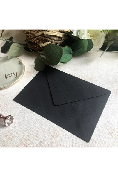Norm Design 50 Adet Siyah Davetiye Zarfı, Kaliteli Mektup Zarf 13x18 Cm (110GR) ürün görseli 1