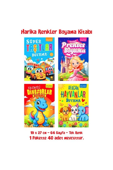 Art Tone HARİKA RENKLER BOYAMA KİTABI 4 ÇEŞİT SET ürün görseli 1