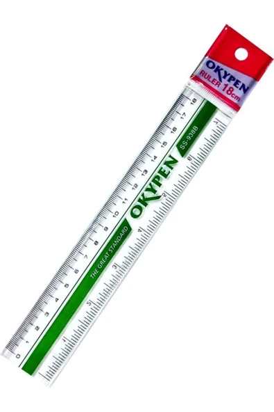 OKYPEN Plastik 1. Kalite Cetvel 18 Cm ürün görseli 1