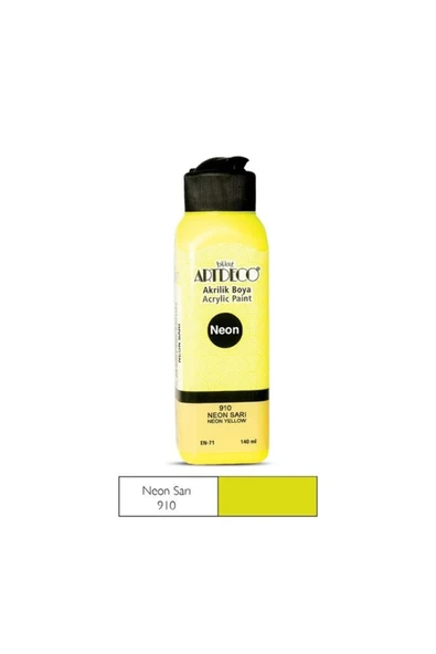 Artdeco Akrilik Boya 140 Ml Neon Sarı Kod:70r910 ürün görseli 1