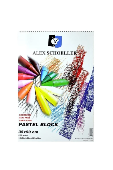 Empressco Pastel Block 15 Yp 35x50 220 gr Spiralli Alx-851 Fon Kartonu ürün görseli 1