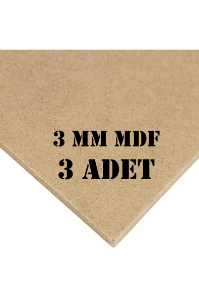 KNC Dizayn 3mm 35x50 Cm 3 Adet Ham Mdf, Mdf Levha, Duralit, Resim Altlığı ürün görseli 1