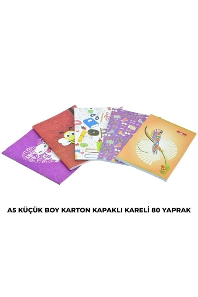 Umut Karton Kapaklı 80 Yp. Kareli A5 Defter - Resim 3