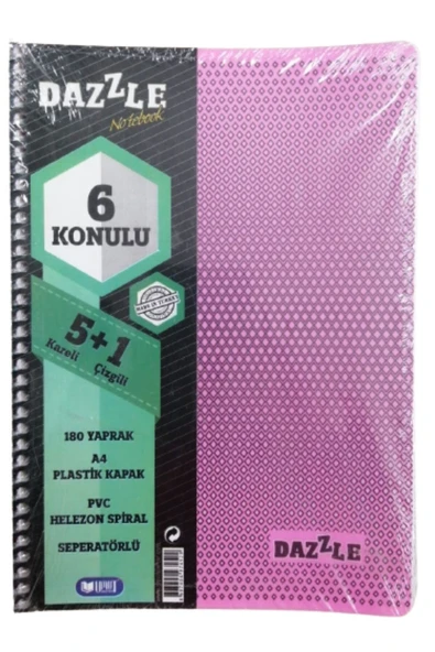 Umut 5+1 Defter Plastik Kapak Spralli A4 5 Kare 1 Çizgili 180 Yaprak 1 Adet ürün görseli 1