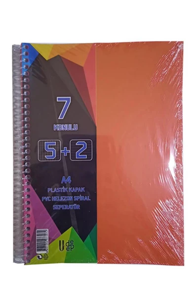 Artlantis 5+2 Ayraçlı Defter 7 Konulu 175 Yaprak 1 Adet 5 Kareli 2 Çizgili Spralli Plastik Kapak Seperatörlü ürün görseli 1