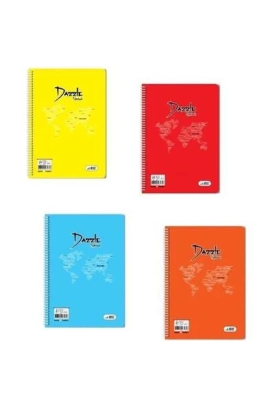 Umut Spiralli Defter Dazzle Plastik Kapak A5 72-4 Yaprak Kareli Karışık Rekli ürün görseli 1