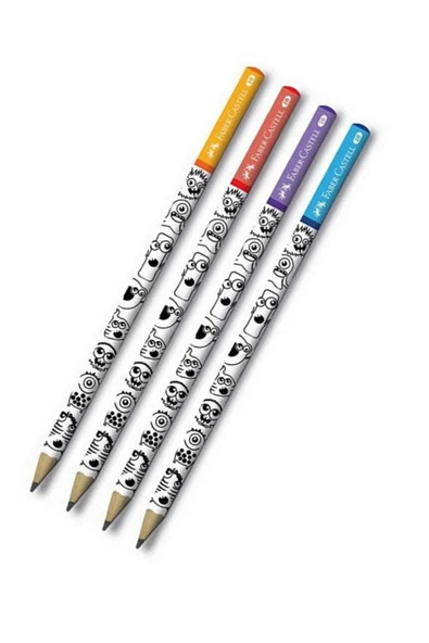 Faber Castell Kurşun Kalem Yuvarlak 4 Adet Doodle Kurşun Kalem 2b Kurşun Kalem ürün görseli 1