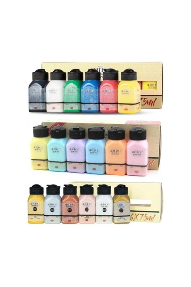 Artdeco Akrilik Boya 18x75ml Set - Canlı, Pastel Ve Metalik Renkler ürün görseli 1