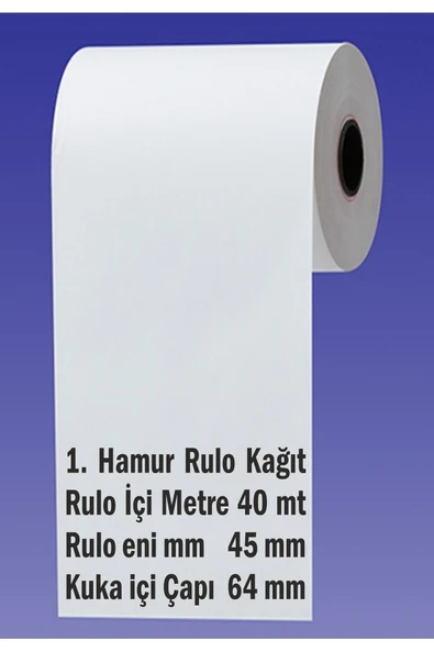 zebra rulo 10 Adet 45x40mt 1. Hamur Rulo kağıt (termal Olmayan) ürün görseli 1