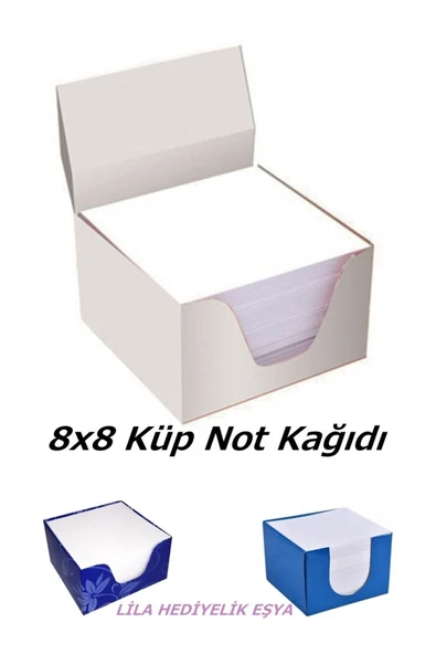LilaHediyelikEşya 1 Adet X 500 Yaprak Küp Not Kağıdı 8x8 Cm / Not Kağıdı / Küp Blok Not / 1x500 Yaprak Not Kağıdı ürün görseli 1