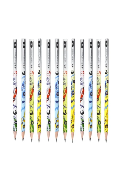 Faber Castell Faber-Castell Araba Desenli Kurşun Kalem 2B 12 Adet 16879 ürün görseli 1