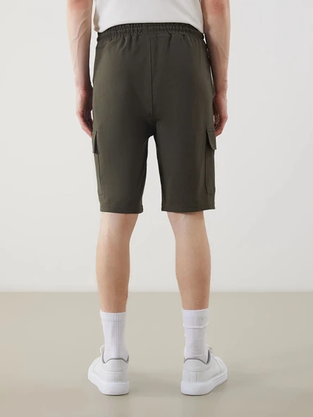 XSIDE Haki Slim Fit Erkek Kargo Şort - Resim 4