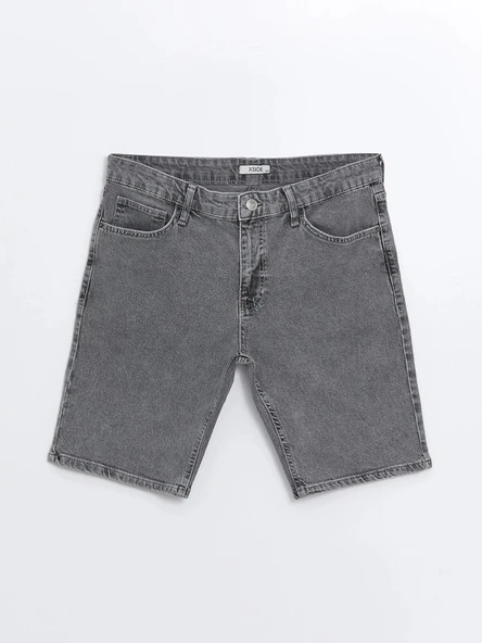 XSIDE Antrasit Standart Kalıp Erkek Jean Şort - Resim 5