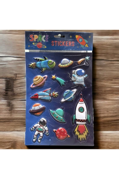 CEM KIRTASİYE Uzay Temalı Kabartmalı Karışık Sticker ürün görseli 1