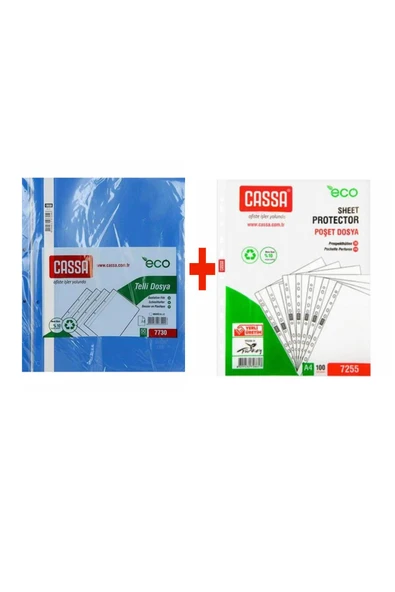 Cassa Cass Eco Telli Dosya Mavi 50'li + Cassa Eco Poşet Dosya 100'LÜ ürün görseli 1