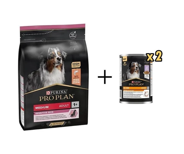 Pro Plan Somonlu Yetişkin Köpek Maması 3 kg + 2 Adet Pro Plan Everyday Nutrition Hindili Köpek Konservesi 400 Gr ürün görseli 1