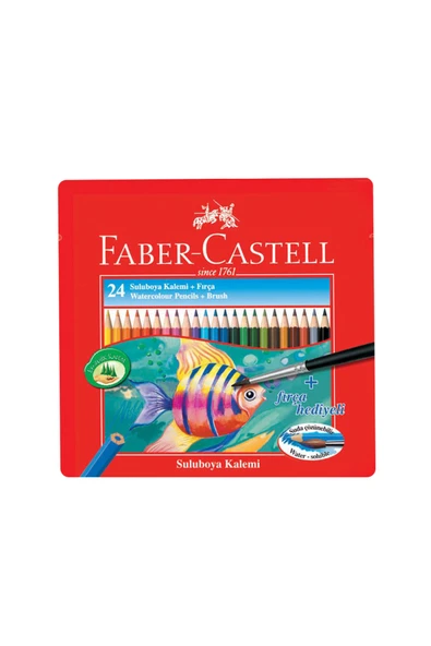 Faber Castell Aquarel Boya Kalemi Metal Kutu 24 Renk 115930 ürün görseli 1