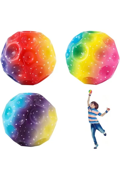 MİLKYADATOYS MİLKY ADA TOYS Bouncing Topu, kauçuktan zıplayan toplar, süper yüksek sıçrama Space Ball, Moon Ball ürün görseli 1