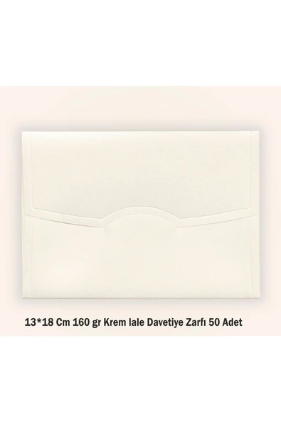 Yener Fotokopi Ile Baskıya Uygun 160 Gr.13*18 Cm Davetiye Zarfı Krem Lale 1. Kalite 50 Adet ürün görseli 1