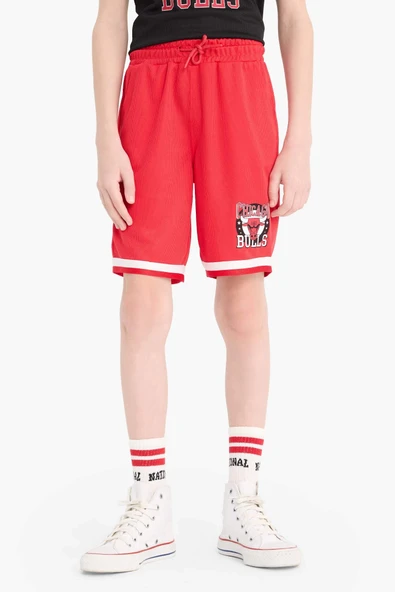 Defacto E4853 Kırmızı Erkek Çocuk NBA Chicago Bulls Şort ürün görseli 1