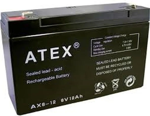 İNCE AKÜ 6V 12AH AMPER (5224) ürün görseli 1