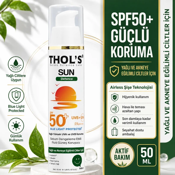 THOL’S Sun Defence Sebum Dengeleme Etkili Fluid Güneş Koruyucu SPF50+ 50 ml ürün görseli 1