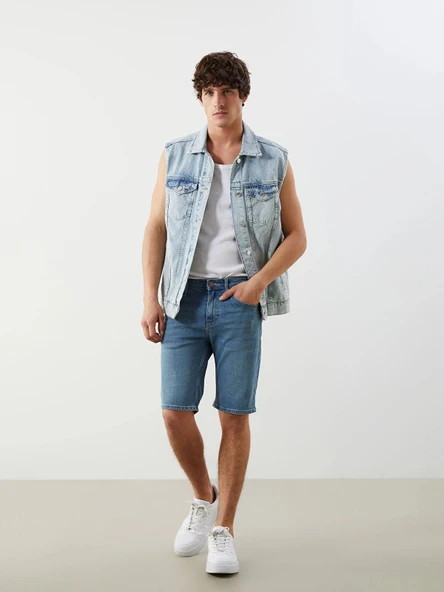 LCW Jeans Indigo Skinny Fit Erkek Jean Şort ürün görseli 1