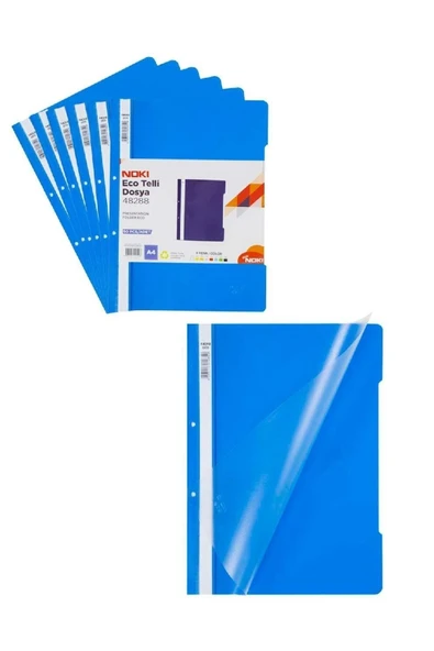 Noki Eco Mavi Telli Dosya 500"lü Paket Plastik Kapak ürün görseli 1
