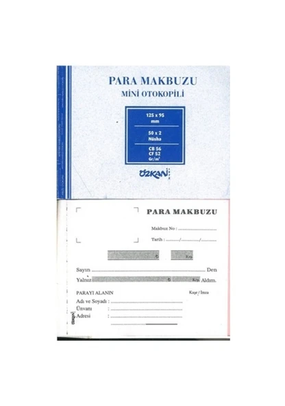 Özkan Mini (Cep) Para Makbuzu Otokopili 50 x 2 Nüsha 12'li ürün görseli 1