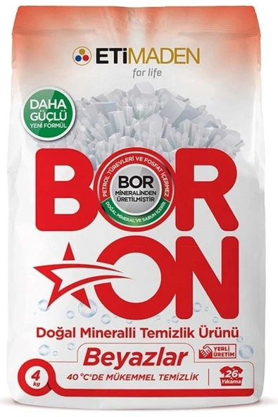 Boron Çamaşır Makinesi Deterjanı Doğal Toz Beyazlar Için 4kg. ürün görseli 1
