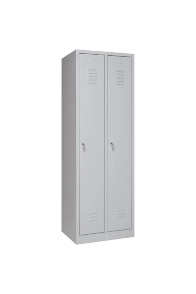 Furni24 Metal Soyunma Dolabı 60x50x180cm, Elbise Dolabı, Kilitlenebilir Dolap, 2 Kapılı Dolap ürün görseli 1