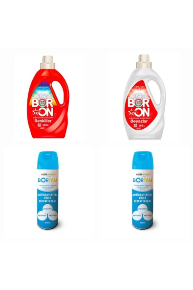 DOĞAL SIVI DETERJAN BORON RENKLİLER ve BEYAZLAR İÇİN 26*2 + BORTAM DEZENFEKTAN 500 ML*2 ADET. ürün görseli 1