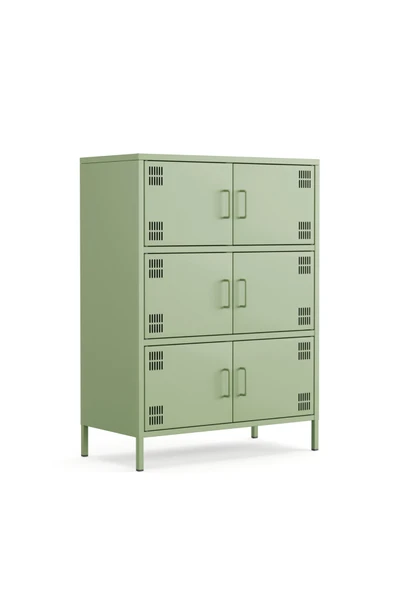 Furni24 Pera Metal Çok Gözlü Dolap, 6 Kapaklı 80,50 x 40 x 109,50 cm ürün görseli 1