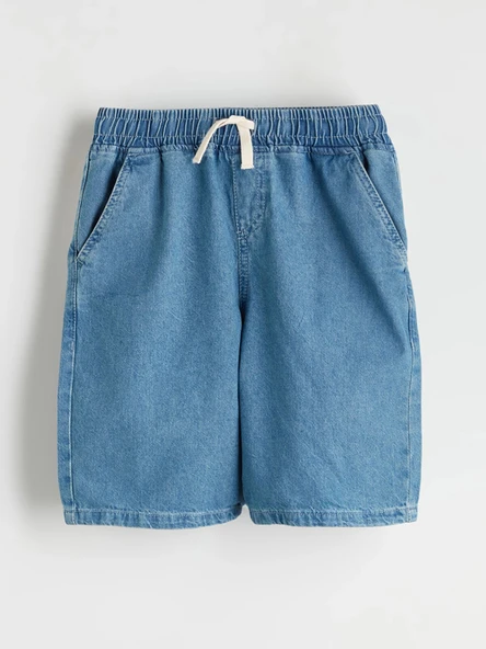 LCW Kids Indigo Beli Lastikli Erkek Çocuk Jean Şort ürün görseli 1