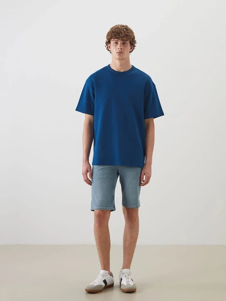 LCW Jeans Yeşil Süper Skinny Fit Erkek Jean Şort ürün görseli 1