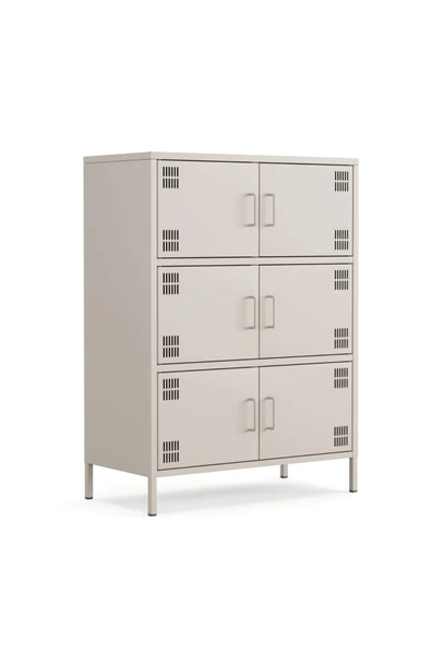 Furni24 Pera Metal Çok Gözlü Dolap, 6 Kapaklı 80,50 x 40 x 109,50 cm ürün görseli 1