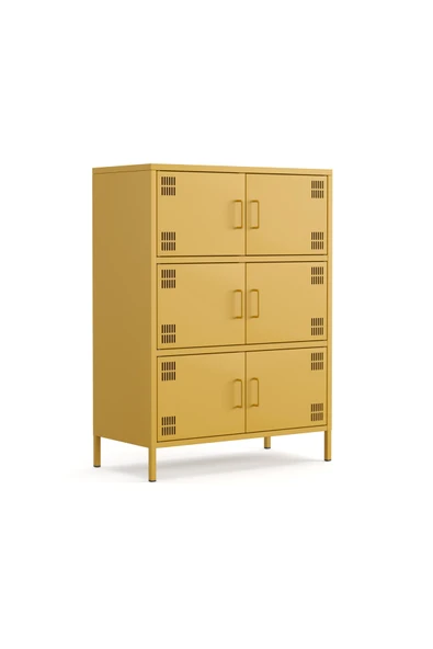 Furni24 Pera Metal Çok Gözlü Dolap, 6 Kapaklı 80,50 x 40 x 109,50 cm ürün görseli 1